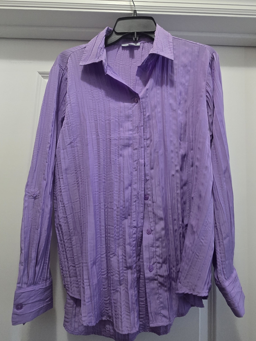 Floral & Ivy Pleated Button-Down Blouse - Size S